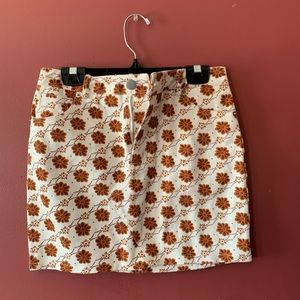 Forever 21 Orange and white Flower Skirt. Size Small
